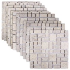 Vidaxl Mozaik ploščice Krem 30 x 30 cm Marmor