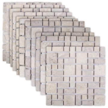 Vidaxl Mozaik ploščice Krem 30 x 30 cm Marmor