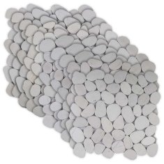 Vidaxl Pebble ploščice Bela 30 x 30 cm Rečni prod