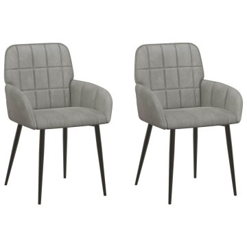 Vidaxl Jedilni stoli 2 kos Žamet Svetlo siva 56.5 x 50 x 85 cm