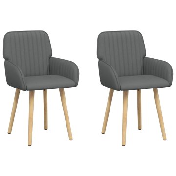 Vidaxl Jedilni stoli 2 kos Blago Temno siva 56,5 x 50 x 87,5 cm