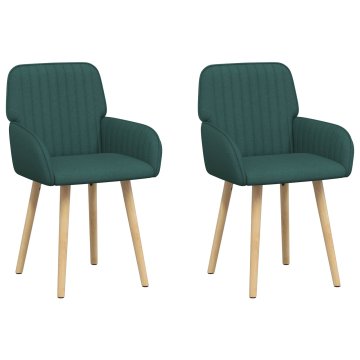 Vidaxl Jedilni stoli 2 kos Blago Temno zelena 56,5 x 50 x 87,5 cm