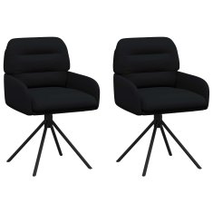 Vidaxl Vrtilne jedilne stole 2 kos Umetno usnje Črna 59 x 59,5 x 90 cm