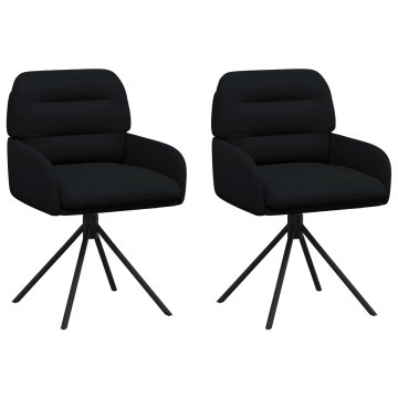 Vidaxl Vrtilne jedilne stole 2 kos Umetno usnje Črna 59 x 59,5 x 90 cm
