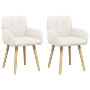 Vidaxl Jedilni stoli 2 kos Bouclé Krem 59 x 56,5 x 85 cm