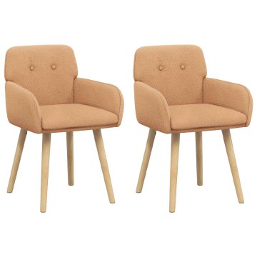 Vidaxl Jedilni stoli 2 kos Bouclé Bež 59 x 56,5 x 85 cm
