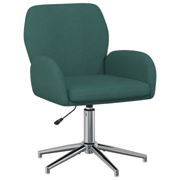 Vidaxl vrtljiva pisarniška stol Blago 54 x 58 x 90 cm Temno zelena