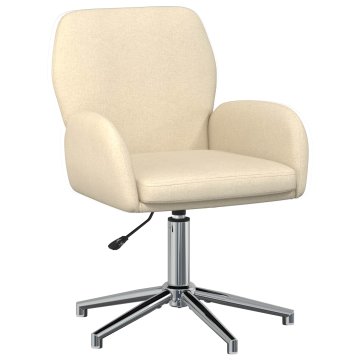 Vidaxl vrtljiva pisarniška stol Blago 54 x 58 x 90 cm Krem