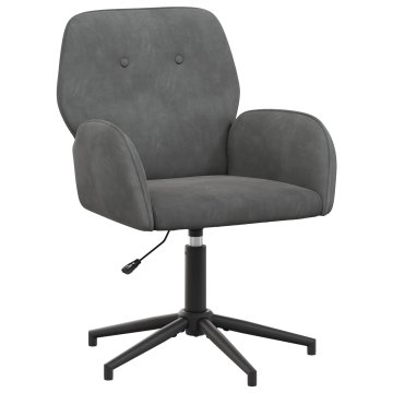 Vidaxl vrtljiva pisarniška stol Žamet 54 x 55 x 90 cm Temno siva