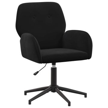 Vidaxl vrtljiva pisarniška stol Žamet 54 x 55 x 90 cm Črna