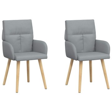 Vidaxl Jedilni stoli 2 kos Blago Svetlo siva 60 x 56 x 93 cm