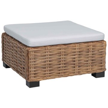 Vidaxl Footrest z blazino GENDT Naravni rattan Naravna