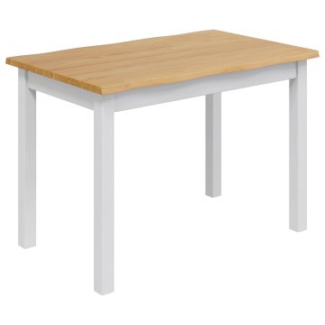 Vidaxl Jedilna miza EKAI Bela 112 x 70 x 76,5 cm Trdna borovina