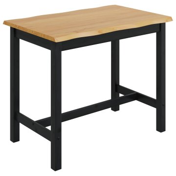 Vidaxl Visoka barska miza EKAI Črna 112 x 70 x 91 cm Trdna borovina