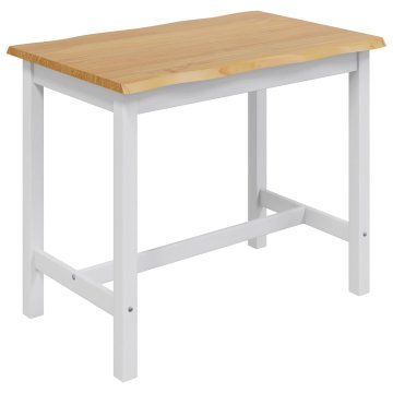 Vidaxl Visoka barska miza EKAI Bela 112 x 70 x 91 cm Trdna borovina