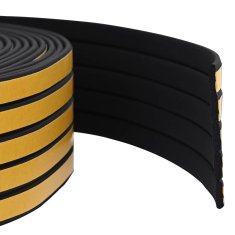 Vidaxl Samolepilni tesnilni trak za okna 8 x 2 mm 50 m Črna EPDM pena