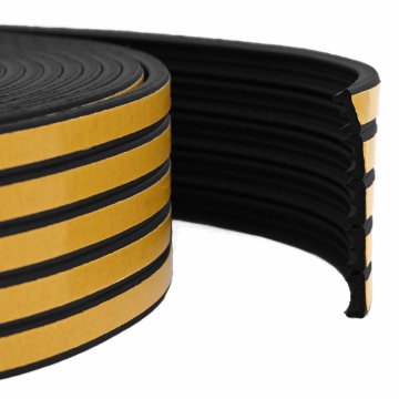 Vidaxl Samolepilni tesnilni trak za okna 9 x 4 mm 12 m Črna EPDM pena