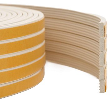 Vidaxl Samolepilni tesnilni trak za okna 10 x 4 mm 12 m Bela EPDM pena