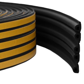 Vidaxl Samolepilni tesnilni trak za okna 9 x 6 mm 50 m Črna EPDM pena