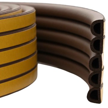 Vidaxl Samolepilni tesnilni trak za okna 14 x 12 mm 12 m Rjava