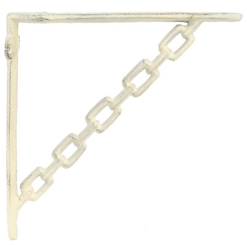 Vidaxl Nosilci za stenske police 12 kos Antik bela 10.5 x 10.5 x 3 cm