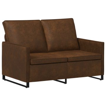 Vidaxl Dvosedenjski kavč Rjava 130 x 81 x 82 cm Umetni velur