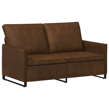 Vidaxl Dvosedenjski kavč Rjava 150 x 81 x 82 cm Umetni velur