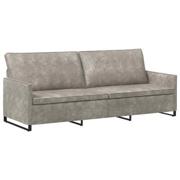 Vidaxl 3-sedna sofa Svetlo siva 220 x 81 x 82 cm Umetni velur