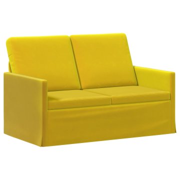 Vidaxl Dvosedenjski kavč Rumena 130 x 81 x 82 cm Žamet