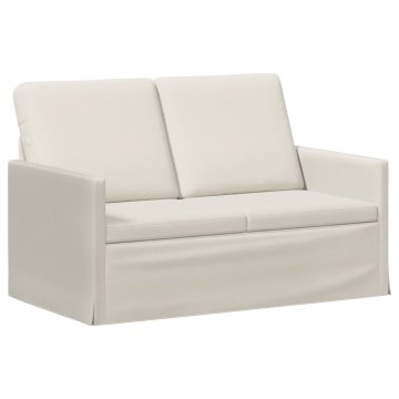 Vidaxl Dvosedenjski kavč Krem 130 x 81 x 82 cm Žamet