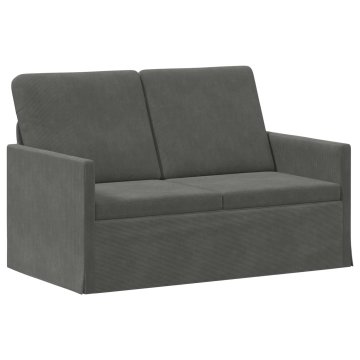 Vidaxl Dvosedenjski kavč Temno siva 130 x 81 x 82 cm Žametna tkanina