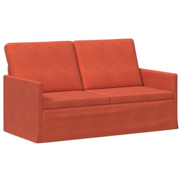 Vidaxl Dvosedenjski kavč Rdeče oranžna 150 x 81 x 82 cm