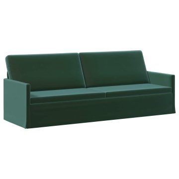 Vidaxl 3-sedna sofa Temno zelena 220 x 81 x 82 cm Žamet