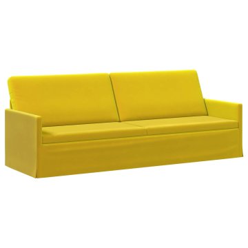 Vidaxl 3-sedna sofa Rumena 220 x 81 x 82 cm Žamet
