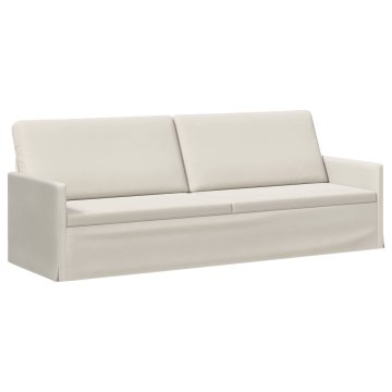 Vidaxl 3-sedna sofa Krem 220 x 81 x 82 cm Žamet