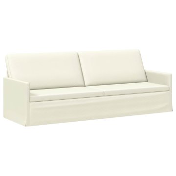 Vidaxl 3-sedna sofa Krem 220 x 81 x 82 cm Žametna tkanina