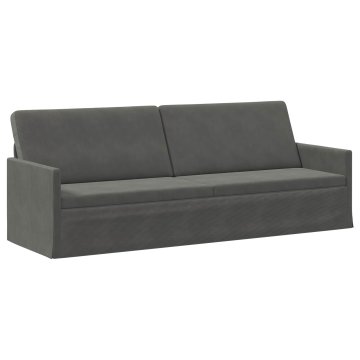 Vidaxl 3-sedna sofa Temno siva 220 x 81 x 82 cm Žametna tkanina