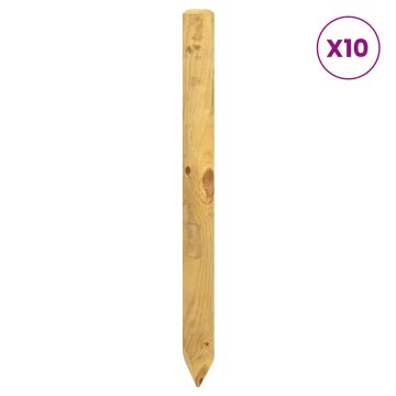 Vidaxl Ograjni stebri 10 kos Rjava 100 cm Trdna borovina