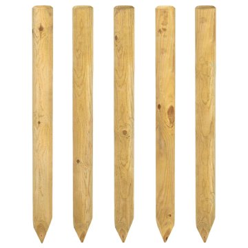 Vidaxl Ograjni stebri 5 kos Rjava 60 cm Trdna borovina
