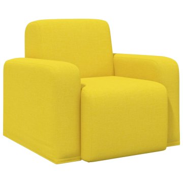 Vidaxl Fotelj Svetlo rumena Blago