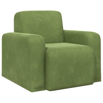 Vidaxl Fotelj Svetlo zelena Žamet