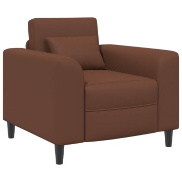 Vidaxl Fotelj Rjava Umetno usnje