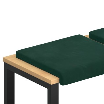 Vidaxl Blazina za klop 2 kos Žamet Temno zelena Globina 35 cm