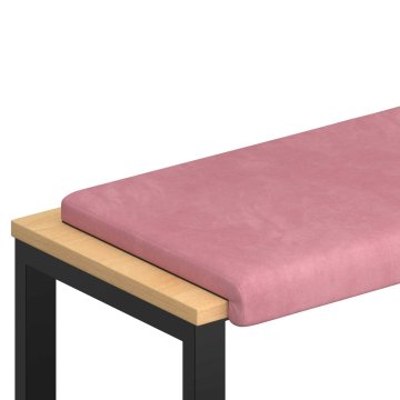 Vidaxl Blazina za klop Žamet Roza Globina 35 cm