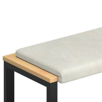 Vidaxl Blazina za klop Žamet Krem Globina 35 cm