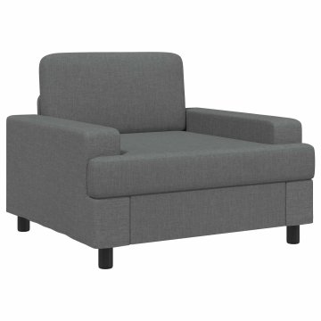 Vidaxl Fotelj Temno siva Blago