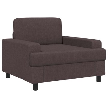 Vidaxl Fotelj Temno rjava Blago