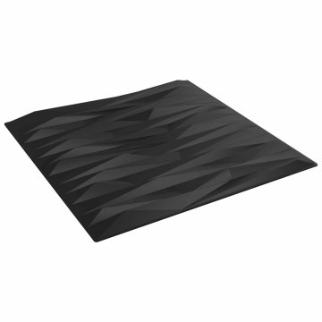 Vidaxl Stenske plošče 48 kos 50 x 50 cm Črn Kamen XPS Pena