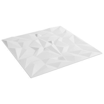 Vidaxl Stenske plošče 48 kos 50 x 50 cm Bela XPS Pena