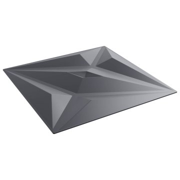 Vidaxl Stenske plošče 12 kos 50 x 50 cm Zvezda Sivi XPS Pena
